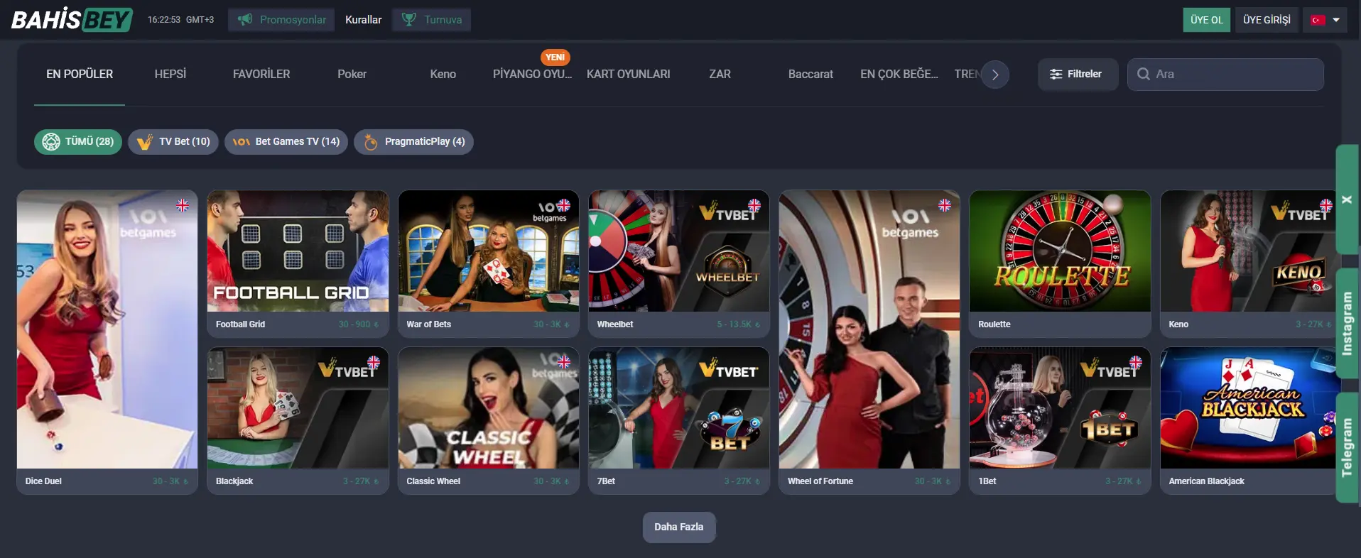 Bahisbey TV Oyunları: Canlı Casino ve Blackjack